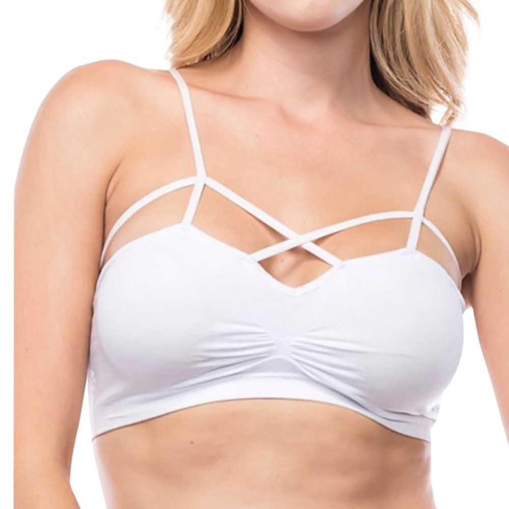 Love, Mar LF White Criss Cross Bralette